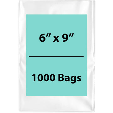 Clear Poly Bags Thickness: 4 Mil Size: 6 inch (width) X 9 inch (Height) Pack of 1000 Bags